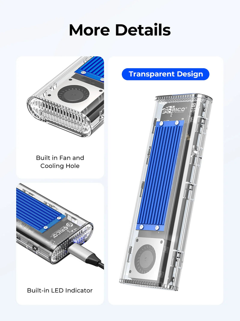 A large marketing image providing additional information about the product ORICO USB4 M.2 NVMe SSD Enclosure - Additional alt info not provided